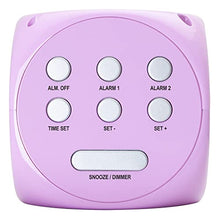 Load image into Gallery viewer, HANNLOMAX HX-702C Digital Clock with Dual Alarm, 0.7" Green LED Display. Dual USB Ports (USB-A &amp; Type-C) for Charging, AC Operation only. (Pink)
