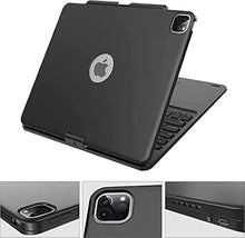 Load image into Gallery viewer, Swivel Wireless Keyboard Case for iPad Pro 12.9 (6th/5th/4th/3rd Gen), Rainbow Backlits &amp; Multi-Touch Trackpad, Magic 360° Rotatable Protective Keyboard Cover with Pencil Holder, Thin &amp; Light-Black
