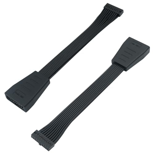 COMeap (2-Pack) USB 3.0 Header Extension Cable, Small Mini USB 3.0 19/20 Pin Internal Adapter for Motherboard 5.9-inch (15cm)