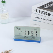 Load image into Gallery viewer, ClocTeck Alarm Clock for Bedroom, 3 Lould Alarms, Transparent LCD Display with Indoor Temperature and Humidness, Endurance Over 40 Days, Future Digital Clock for Gifts
