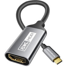 Load image into Gallery viewer, SWITCHFLUX USB-C to HDMI 2.1 Adapter | 8K@60Hz,4K@144Hz,2K@165Hz High-Speed USB Type C 3.1 to HDMI 8K Converter [Thunderbolt 3/4 Compatible] for MacBook Pro/Air,iPad, Other USBC Laptops
