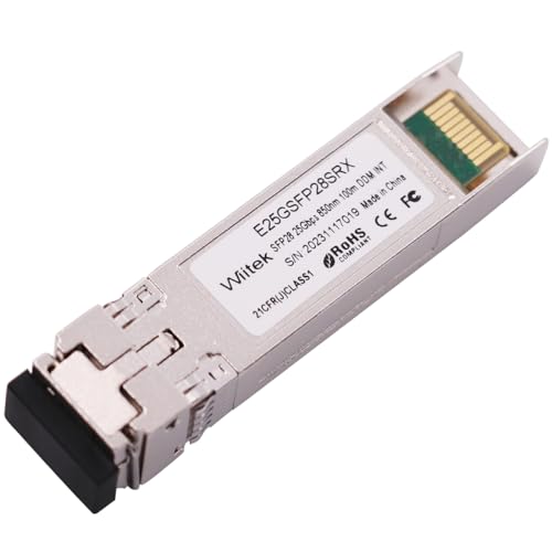 Wiitek 25G SFP28 SR SFP+ Optical Transceiver, 25GBase-SR SFP28 Module, 850nm MMF, up to 100meters, Compatible for Intel E25GSFP28SRX
