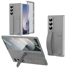 Load image into Gallery viewer, XIMAND for Samsung Galaxy Z Fold 7 Protect Case with Wristband Stand,Bulit-in Screen &amp; Lens Protection Shockproof Full Body Drop Fall Protection.(Grey)
