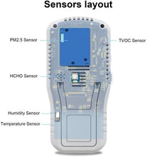 Load image into Gallery viewer, 8-in-1 Indoor Air Quality Monitor, Formaldehyde Detector, Temperature &amp; Humidity Meter, Sensor, Tester Detect PM2.5, CO, CO2, HCHO,TVOC,AQI Micron Dust, Home Air Test Kits
