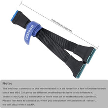 Load image into Gallery viewer, COMeap USB 3.0 Header Splitter Extension Cable, Small Mini USB 3.0 19/20 Pin 1 to 2 Y Splitter Internal Adapter for Motherboard 5.9-inch (15cm)

