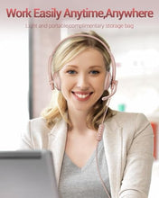 Load image into Gallery viewer, awatrue Computer USB Headset with Microphone for PC Laptop - WiredHeadphones with in-Line Control, Lightweight, Enhanced Sound &amp; MIC Mute(Pink)

