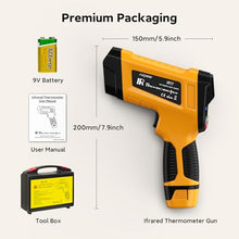 Load image into Gallery viewer, SURPEER Industrial Infrared Thermometer Gun, 50:1 D:S Ratio, -58°F-3992°F, Triple Laser, High Precision Temp Gun for Kiln, Engine, HVAC, BBQ, Industrial Inspection
