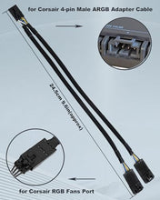 Load image into Gallery viewer, COMeap RGB Splitter for Corsair RGB HUB, Lighting Node Core and iCUE Commander CORE XT, 4 Pin Male to Female Fan Extension Cable for Corsair RGB Fan ML/LL/QL/SP/HD 9-in
