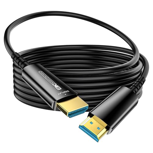 DGHUMEN Fiber Optic Extra Long HDMI Cable 130 FT, 8K Slim HDMI 2.1Cord 48Gbps Ultra High Speed, 8K@60Hz 4K@240Hz, Dynamic HDR, eARC, HDCP 2.2&2.3, 3D, Compatible for PS4/5/Xbox/TV/Laptop/Projectorr