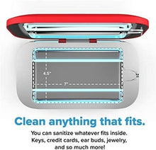 Load image into Gallery viewer, PhoneSoap Pro UV Smart Phone Sanitizer &amp; Universal Cell Phone Charger Box | Patented &amp; Clinically Proven 360-Degree UV-C Disinfection | Disinfects and Charges All Phones (Red)
