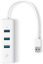 Load image into Gallery viewer, TP-Link USB 3.0 to Ethernet Adapter, Portable 3-port USB Hub with 1 Gigabit RJ45 Ethernet Port Laptop Network Adapter, Supports Win 7/8/8.1/10, Mac OS X (10.6-10.14), Linux OS and Chrome OS
