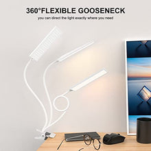 Load image into Gallery viewer, RAOYI LED Desk Lamp, 5W USB Clip on Light Eye-Caring Reading Clamp Table Lamp with 48 LEDs Flexible Gooseneck, 3 Color Modes and 14 Brightness Levels for Office Bedroom Study (White)
