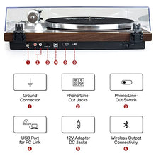 Load image into Gallery viewer, Turntables Belt-Drive Record Player with Wireless Output Connectivity, Vinyl Player Support 33&amp;45 RPM Speed Phono Line USB Digital to PC Recording with Advanced Magnetic Cartridge&amp;Counterweight
