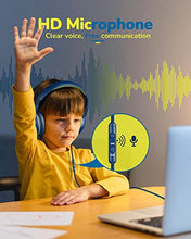 Load image into Gallery viewer, awatrue Kids Headphones for School Toddler Wired with Microphone Plug in Bulk Boys Headset Girls 3+ Year Old Blue Green shareport Phones Teen Volume Control Airplane Two People Childrens Babies
