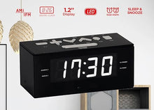 Load image into Gallery viewer, HANNLOMAX HX-144CR Alarm Clock Radio, PLL AM/FM Radio, 1.2&quot; LED Display, Digital Clock with Dual Alarm, AC Operation only. (Black_White LED)
