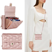 Load image into Gallery viewer, XIMAND for Samsung Galaxy Z Flip 7 Accordion Crossbody Wallet Case, 4 Card Slots, RFID Blocking, and Adjustable Strap - Stylish and Versatile Accessory.(Rose Gold)

