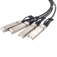 Load image into Gallery viewer, Wiitek 3 Meters QSFP+ to 4 SFP+ DAC Breakout Cable, QSFP-4SFP10G-CU3M, 40G QSFP+ Direct Attach Copper Cable, 30AWG Black, for Cisco, Ubiquiti, D-Link, Juniper, Huawei, Mellanox, Mikrotik, Extreme
