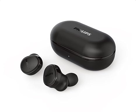 PHILIPS T4556 True Wireless Headphones with Active Noise Canceling (ANC) and IPX4 Water Resistance, Black