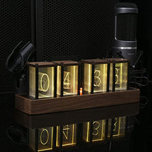 Load image into Gallery viewer, ClocTeck Nixie Tube Clock Walnut Digital Clock, Support Wi-Fi Time SYNC, Alarm &amp; Timer, 12/24H Display, A Retro Gift for Friends
