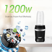 Load image into Gallery viewer, Nahida Blender for Smoothies, 1200W Smoothie Blender for Ices Crushing, Blenders with (2) 6-Fin Blades, Personal Blenders for Kitchen with 23oz, 32oz, 37oz Easy Go Cups for Juices, Black
