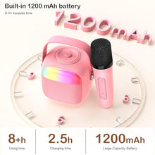 Load image into Gallery viewer, HWWR Karaoke Machine for Kids &amp; Adults, Mini Portable Bluetooth Speaker with Microphones, Home Party Karaoke Speaker Support SD Card/USB, Gift for Brithday, and Toys for Girls/Boys
