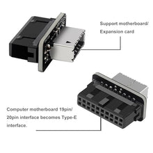 Load image into Gallery viewer, COMeap USB 3.2 Gen 1 to USB 3.2 Gen 2 Header Adapter, USB 3.1 Type-E Key-A to USB 3.0 20 Pin Header Converter for Type C Motherboard (Vertical Type)
