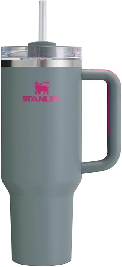 STANLEY Quencher H2.0 FlowState Stainless Steel Vacuum Insulated Tumbler with Lid and Straw for Water, Iced Tea or Coffee (Grey Rock, 40 oz)