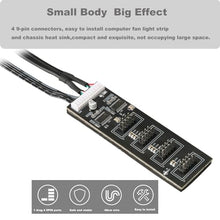 Load image into Gallery viewer, COMeap 9 Pin USB Header Splitter with SATA Power Cable, Motherboard 9Pin USB 2.0 Header 1 to 4 Ports Internal USB Hub Extension Adapter for CPU, WiFi Receiver, Cooling Fan, and RGB Light
