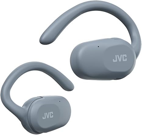 JVC nearphones Open Ear True Wireless Headphones with Pivot Motion Mecanism, 16mm Large Drivers Sound, Single Ear use, BT 5.4, Long Battery Life (up to 26 Hours) - HANP40TA (Blue)