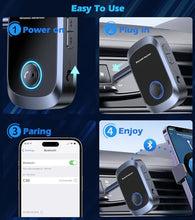 Load image into Gallery viewer, Bluetooth AUX Adapter for Car, Bluetooth Car Adapter for Music &amp; Handsfree Call, Wireless Audio Receiver for Home Stereo Volume Control, 11H Battery Life Music Receiver KAIY
