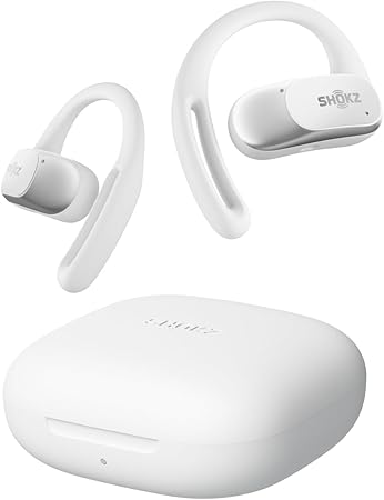 SHOKZ OpenFit Air - Open-Ear Headphones, True Wireless Earbuds, Water Resistant, Secure Earhooks for Daily Use, White