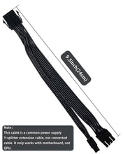 Load image into Gallery viewer, COMeap 8 Pin to 4 Pin CPU Power Adapter, CPU 8 Pin ATX 4 Pin Male Converter Extension Cable for Motherboard 9.5-inch(24cm)
