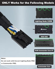 Load image into Gallery viewer, COMeap RGB Splitter for Corsair RGB HUB, Lighting Node Core and iCUE Commander CORE XT, 4 Pin Male to Female Fan Extension Cable for Corsair RGB Fan ML/LL/QL/SP/HD 9-in
