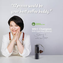 Load image into Gallery viewer, 1Zpresso J-Ultra Manual Coffee Grinder Iron Gray, Conical Burr, Foldable Handle, Magnet Catch Cup Capacity 40g, Numerical Adjustable Finely Setting, Faster Grinding Efficiency ideal for Espresso

