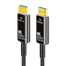 Load image into Gallery viewer, DGHUMEN 100FT Fiber Optic HDMI Cable 8K with Hard Wear Nylon Braided HDMI 2.1 Cord, Supports 8K@60Hz 4K@120Hz Ultra High Speed 48Gbps Dynamic HDR, Male-to-Male

