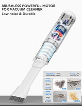 Load image into Gallery viewer, odfit Cordless Handheld Vacuum Cleaner Kit for Home, Office, Car, 7500mAh Rechargeble Battery, 12000PA Powerful Brushless Motor, 32min Runtime, 15pcs Nozzles, Additional Mini Mop &amp; Hair Cleaner
