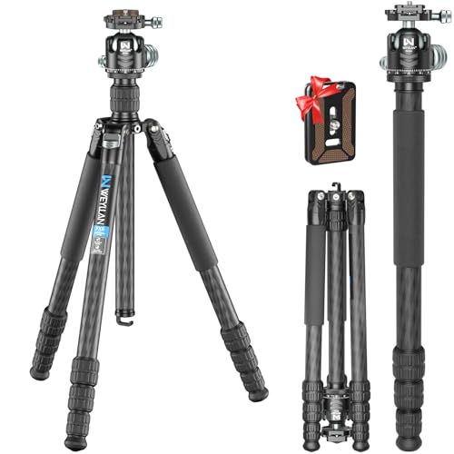 68.7'' Carbon Fiber Tripod for Camera WEYLLAN FX6 Carbon Travel Tripod Camera Monopod, 29mm Tube, Professional Camera Tripod with 44mm Panorama Low Profile Ball Head, Flexity Camera Tripod for DSLR