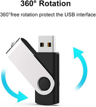 Load image into Gallery viewer, JUANWE 128GB Flash Drive 2 PCS, 2.0 Thumb Drive USB Drives Pendrive for File Storage Data Transfer, High Capacity Zip Drive Portable USB Storage Flashdrives 360° Swivel Cap, Jump Drive 128G×2 Black
