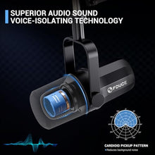 Load image into Gallery viewer, FDUCE XLR Dynamic Microphone for Vocal Recording, Podcasting, Gaming, Live Streaming&amp;Broadcasting, All Metal Cardioid Mic, Voice-Isolating Technology, with Boom arm SL40X+

