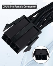 Load image into Gallery viewer, COMeap (2-Pack) CPU 8 Pin Extension Cable, Motherboard ATX CPU 8 Pin (4+4) Male to Female Adapter for Power Supply PSUs 9.5-inch(24cm)
