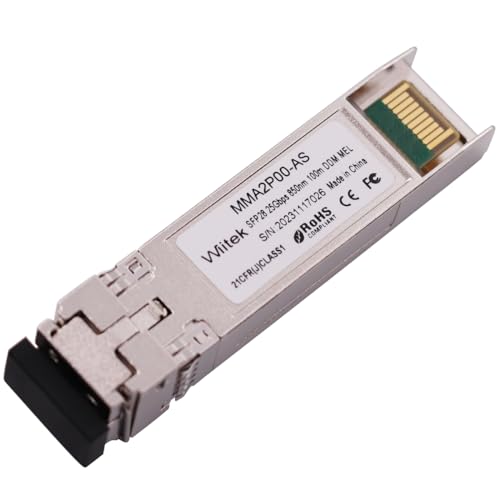 Wiitek 25G SFP28 SR SFP+ Optical Transceiver, 25GBase-SR SFP28 Module, 850nm MMF, up to 100meters, Compatible for Mellanox MMA2P00-AS