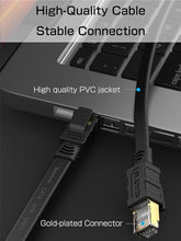 Load image into Gallery viewer, Senetem Cat 8 Ethernet Cable 75FT, High Speed 40Gbps 2000Mhz Flat Internet Network Patch Cord, RJ45 Shielded Outdoor&amp;Indoor LAN Cable, Compatible for Gaming, PC, PS5/4/3, Xbox, Modem, Router
