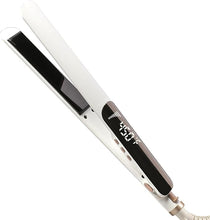 Load image into Gallery viewer, Ultra Thin Titanium Flat Iron Hair Straightener, 1 Inch Double Side Fast Heating Hot Tools for Straightening or Curling, Dual Voltage Real-Time Temperature, White
