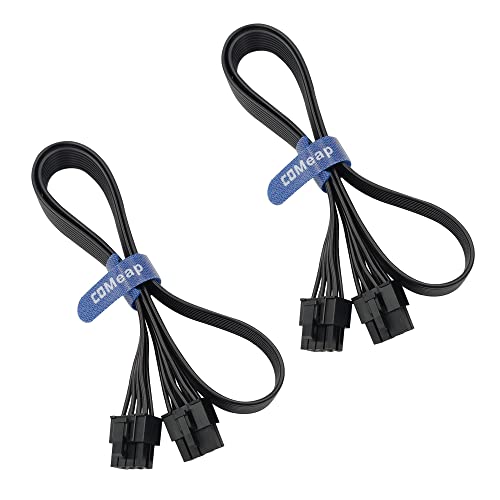 (2-Pack) COMeap PCIE Cable for EVGA, PCIe 8 Pin Male to PCIe 8 Pin (6+2) Male GPU Power Cable for EVGA Power Supply 25-inch(63cm)