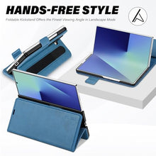 Load image into Gallery viewer, TUCCH Compatible with Galaxy Z Fold7 Wallet Case, PU Leather Flip Folio, 4 Card Slots, RFID Blocking, Kickstand, PC Shell Magnetic Phone Cover for Galaxy Z Fold 7 (8.0&quot;) 2025, Light Blue
