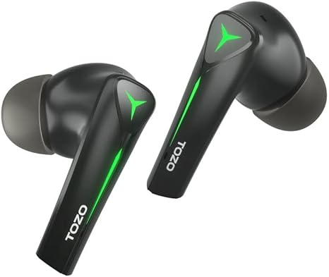 TOZO G1S Wireless Gaming Earbuds Bluetooth 5.3 High Sensitivity in-Ear Headset with with Microphone Breathing Light and 45ms Low-Latency Long Durance Specially Designed for Gaming Black