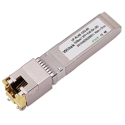 Wiitek 80 Meters, 10G SFP+ to RJ45 Modules, 2.5G/5G/10GBase-T Ethernet Copper RJ45 to SFP+ Transceiver Compatible for Ubiquiti UF-RJ45-10G, Plugin 10Gb SFP+ Port Switch/Router