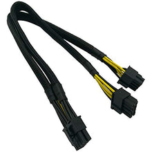Load image into Gallery viewer, COMeap GPU Power Cable for Dell PowerEdge R720 720XD R730, CPU 8 Pin Male to Dual 8 Pin(6+2) Male PCIe Power Adapter for NVIDIA Tesla GPU J30DG 15-inch(38cm)
