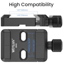 Load image into Gallery viewer, Arca Swiss Bipod Adapter for Harris/Atlas Bipod WEYLLAN AB45_MK80, Compatible Arca-Swiss Rails and Q.R Plates, Lightweight Clamp with Mlok Rail Stable Connection Bipod, Mount on Tripod Ball Head
