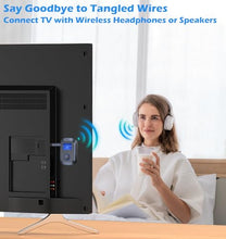 Load image into Gallery viewer, Airplane Bluetooth Adapter for Headphones, Bluetooth Transmitter for TV/PC/Gym, Audio Receiver for Stereo Receiver, KAIY Wireless 5.3 Transmitter Receiver, Wireless AUX Adapter for Car Music
